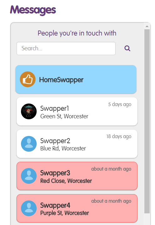 HomeSwapper message inbox