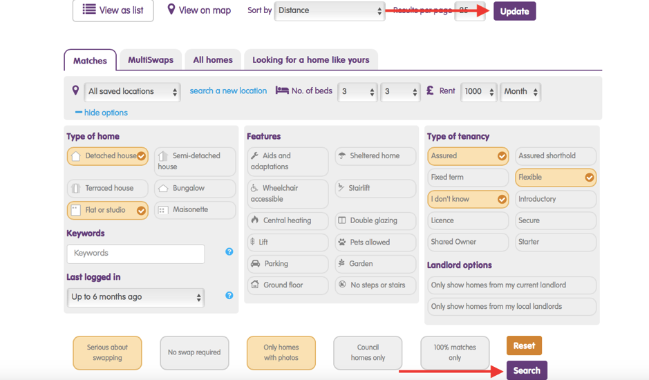 HomeSwapper search results Search preferences