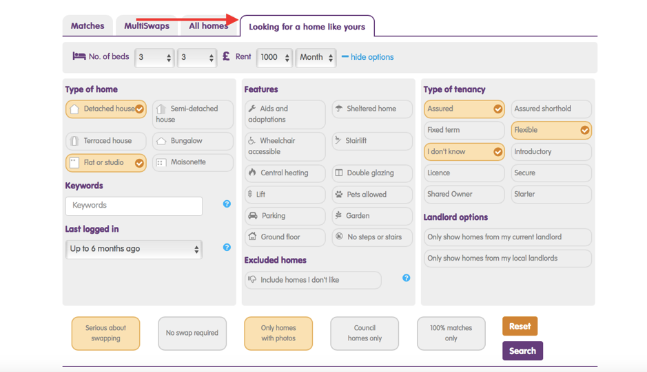 HomeSwapper looking for a home like yours HomeSwapper location box