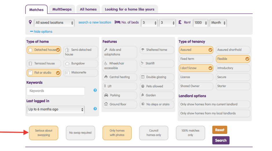 HomeSwapper search by username HomeSwapper location box
