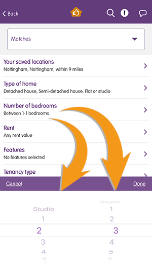 Number of bedrooms Number of bedrooms