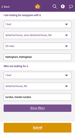 Simple Search Matches Screen