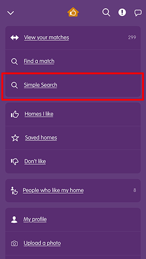 Simple Search Matches Screen