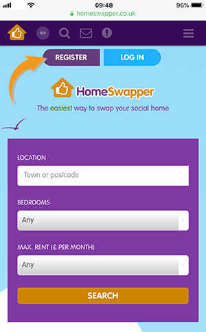 Register with HomeSwapper