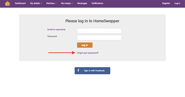 HomeSwapper login