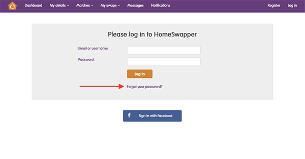 login HomeSwapper login